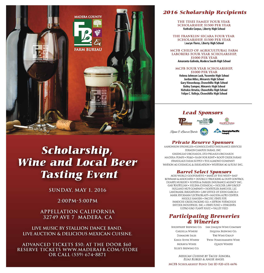 madera county farm bureau may 1 2016 wine and beer tasting event
