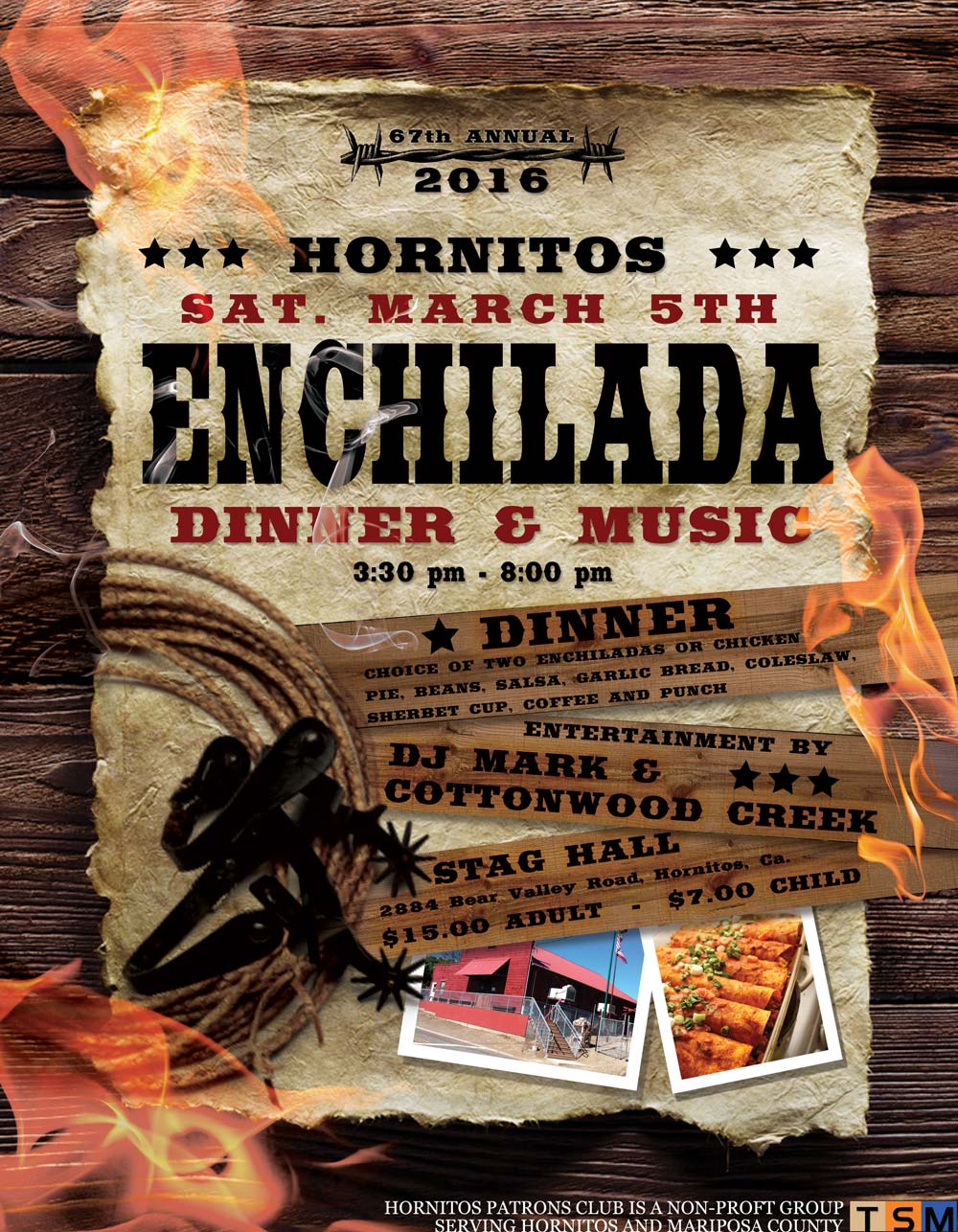 3 5 16 Hornitos Enchlida Dinner