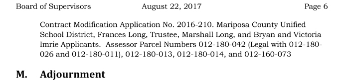 2017 08 22 mariposa county board of supervisors agenda august 22 2017 6