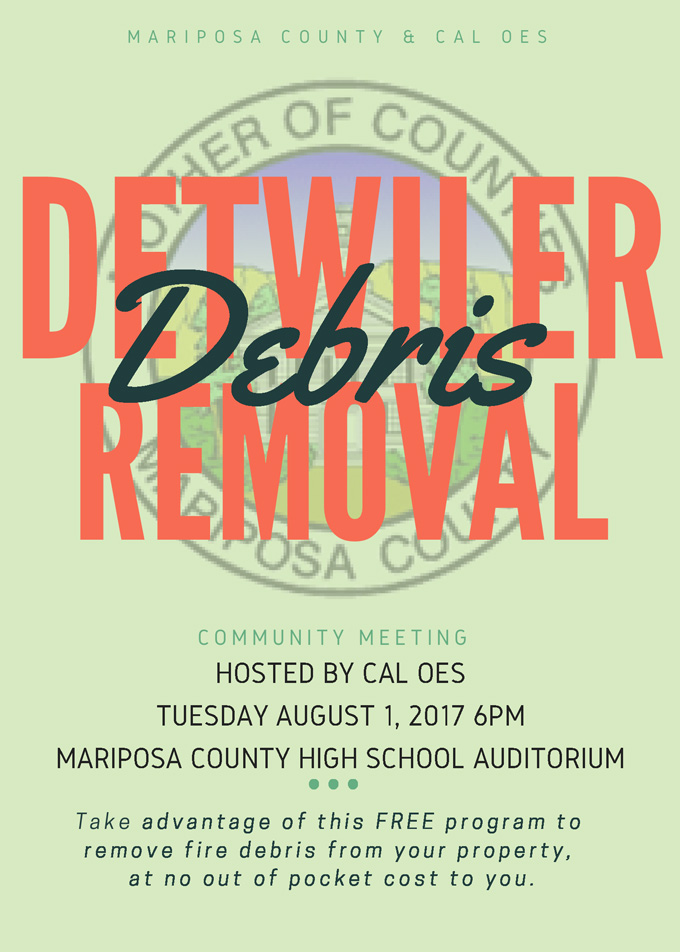 detwiler debris removal meeting mariposa county wildfire