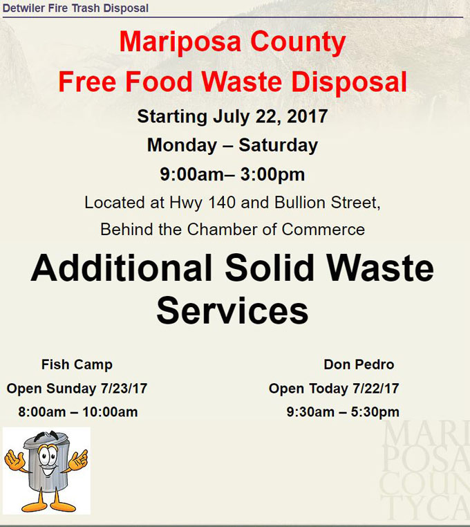 fire trash disposal detwiler fire mariposa county