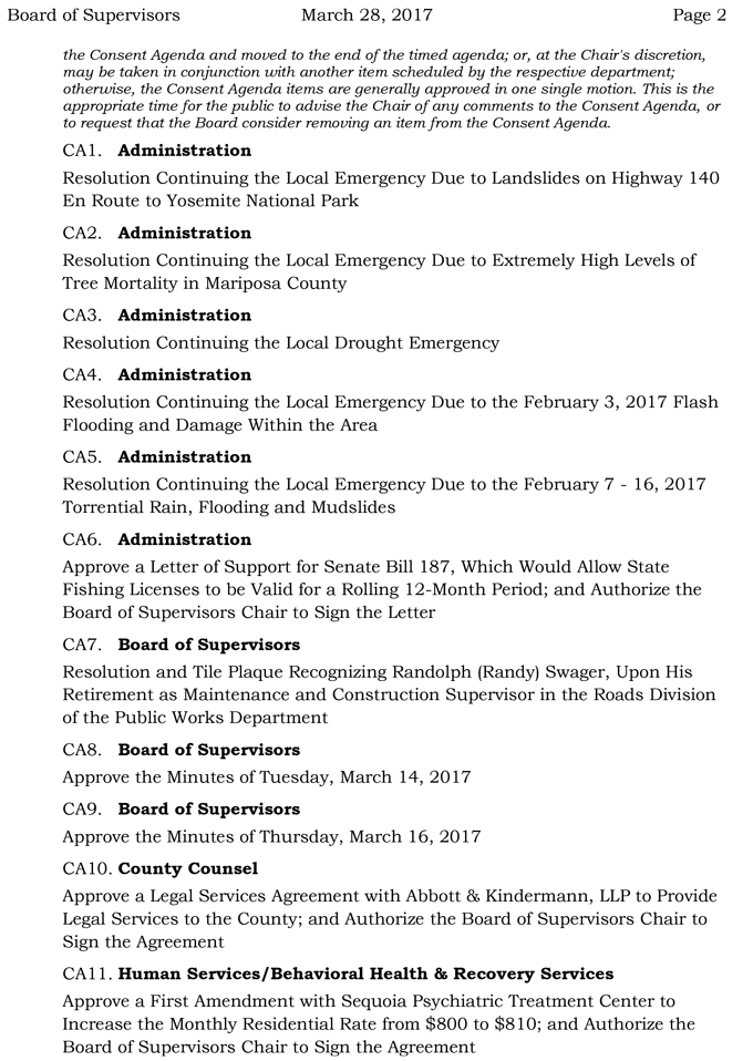 2017 03 28 mariposa county board of supervisors agenda march 28 2017 2