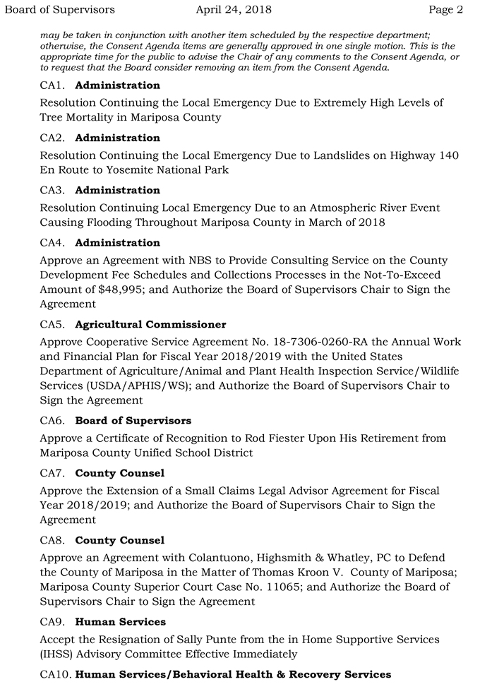 2018 04 24 mariposa county Board of Supervisors Public Agenda 2175 april 24 2018 2