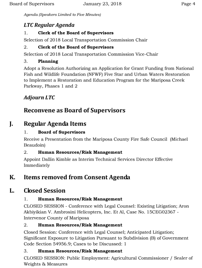 2018 01 23 mariposa county Board of Supervisors agenda january 23 2018 4