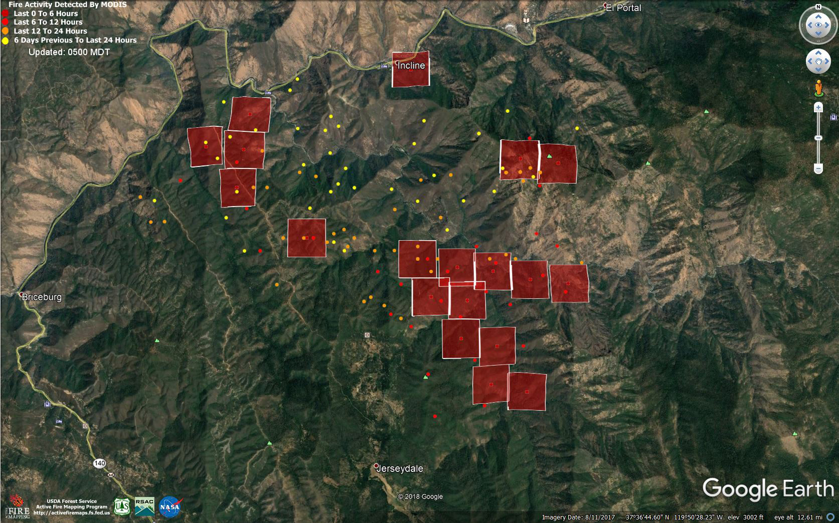 ferguson fire modis monday