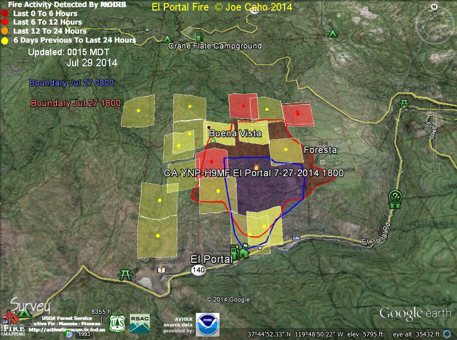 ElPortal Fire Modis Fire Ignitions 0015 MDT Jul 29 2014