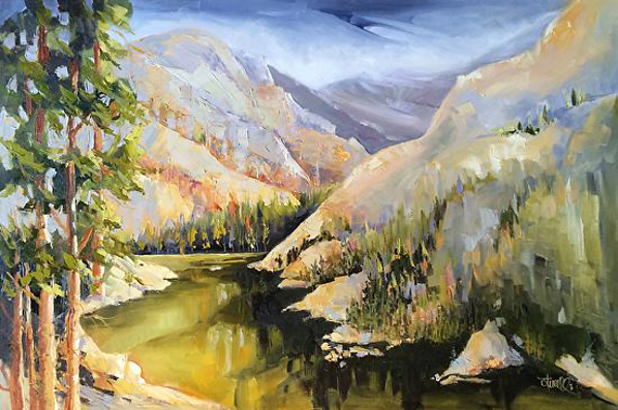 Yosemite-Holiday-Craft-Bazaar-Original-painting-by-Penny-Otwell