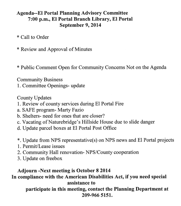2014-09-09-El-Portal-Planning-Advisory-Committee