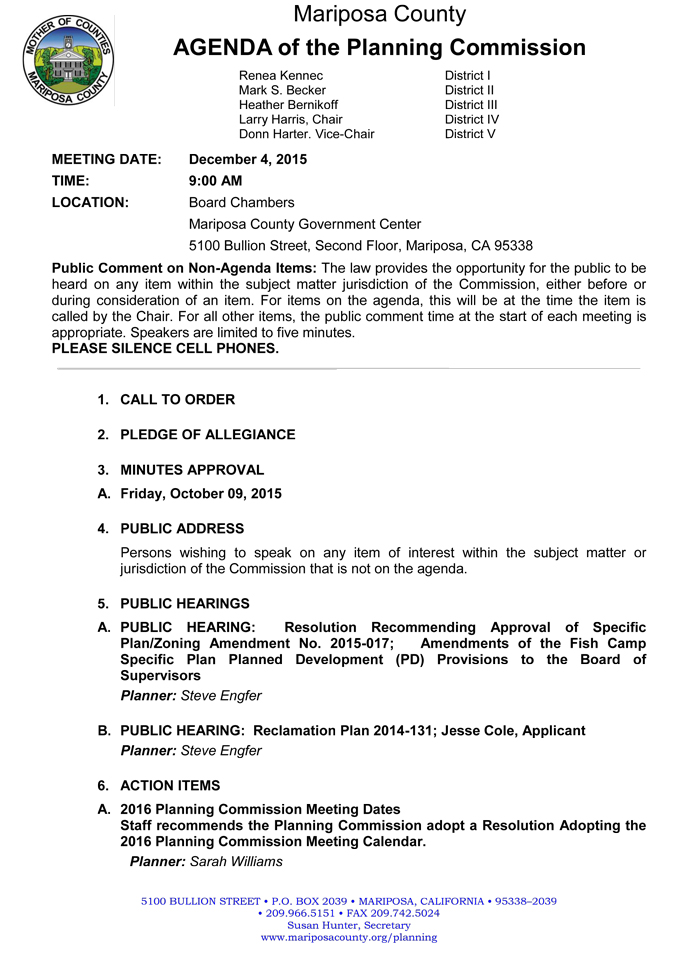 2015 12 04 mariposa county planning commission agenda 1