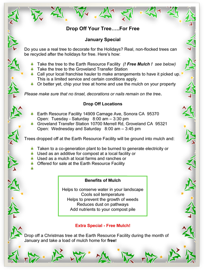 christmas tree recycling 2015 tuolumne county