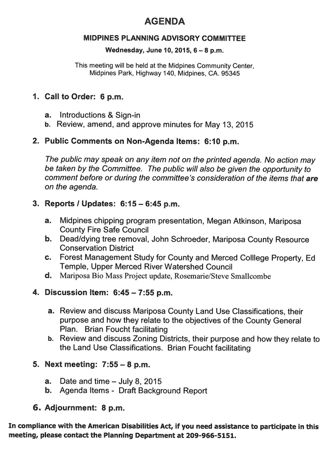 2015 06 10 midpines planning advisory committee