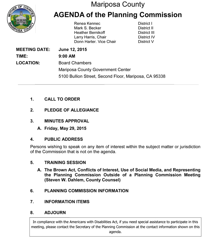 2015 06 12 planning commission mariposa