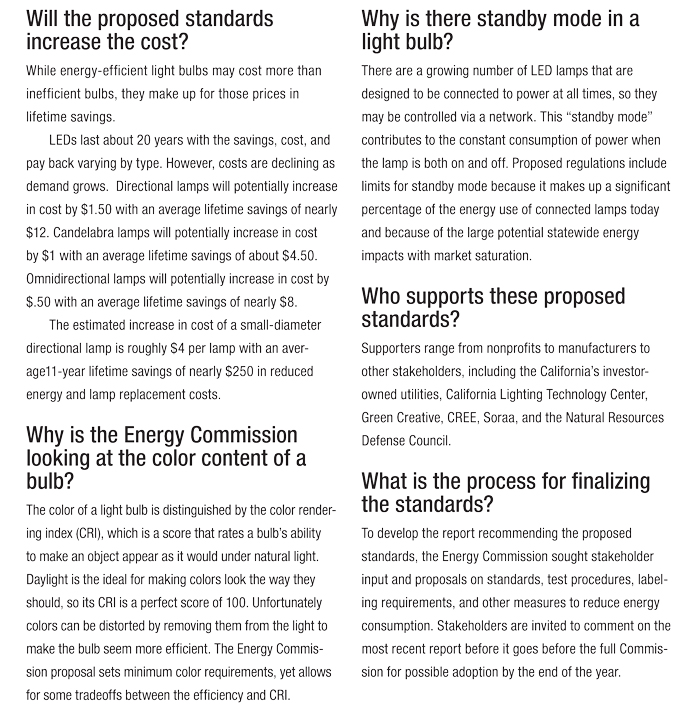 california lightning standards proposed 2
