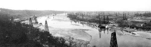 cimmarron river bed operations in cushing oil field oklahoma