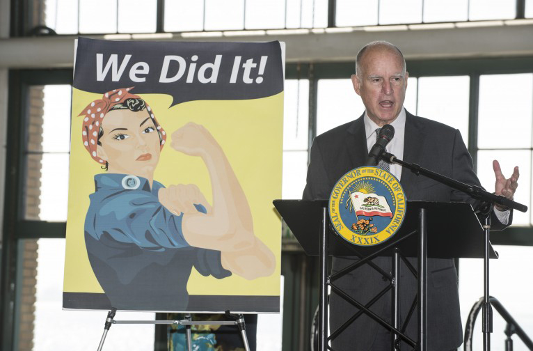 governor brown rosie the riveter national historical park photo credit joe mchugh california highway patrol