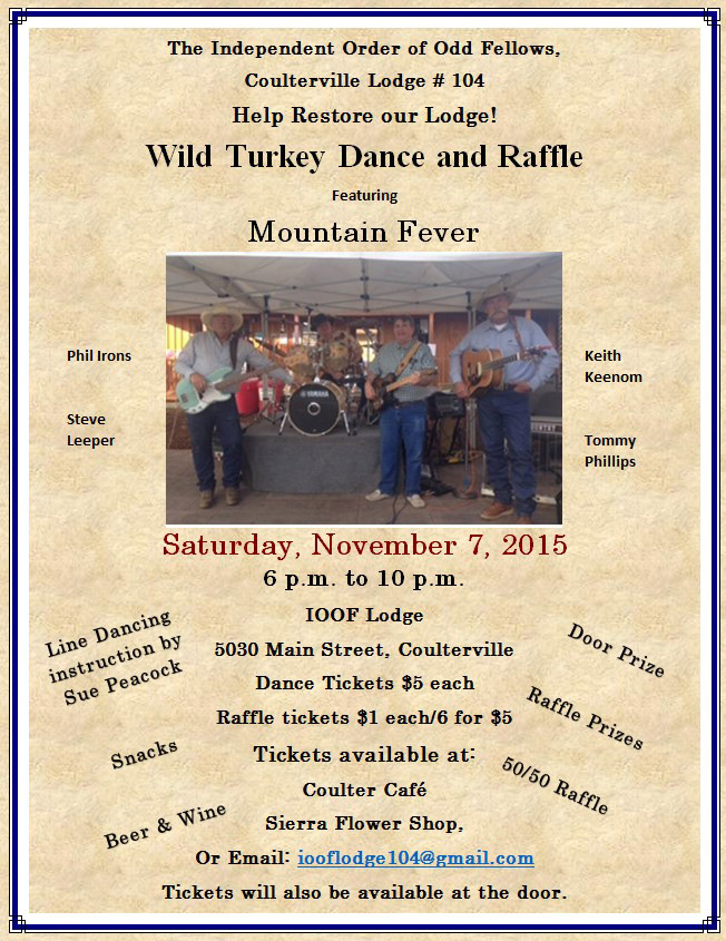 11 7 15 Wild Turkey Dance and Raffle