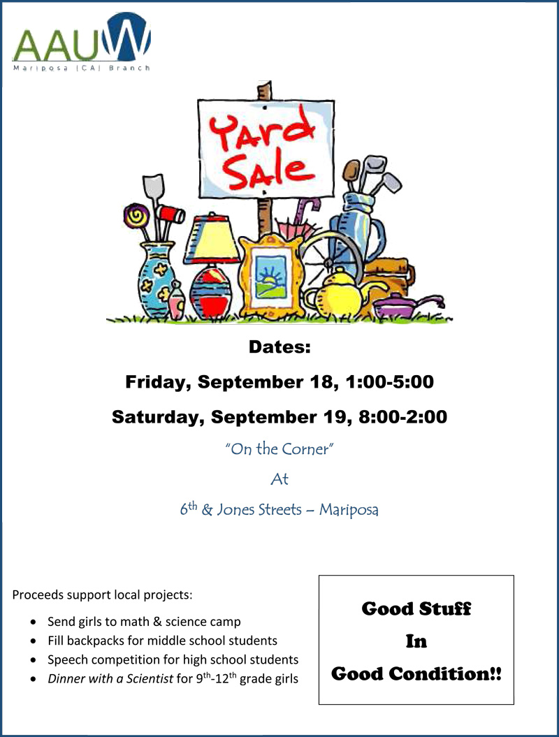 9 18 15 AAUW Yard Sale Flyer