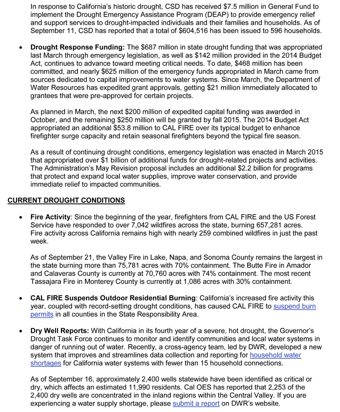 california weekly drought update september 23 2015 3