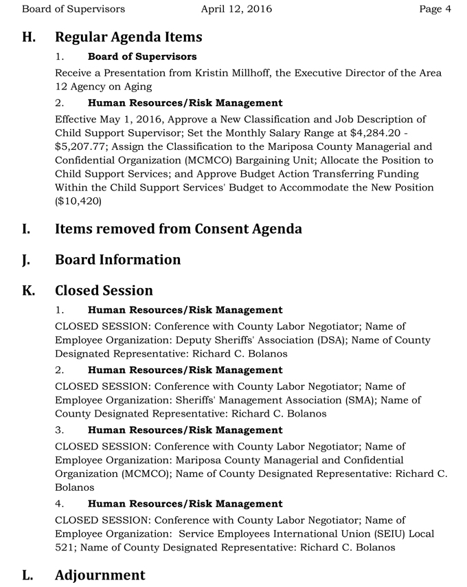 2016 04 12 mariposa county board of supervisors agenda april 12 2016 4
