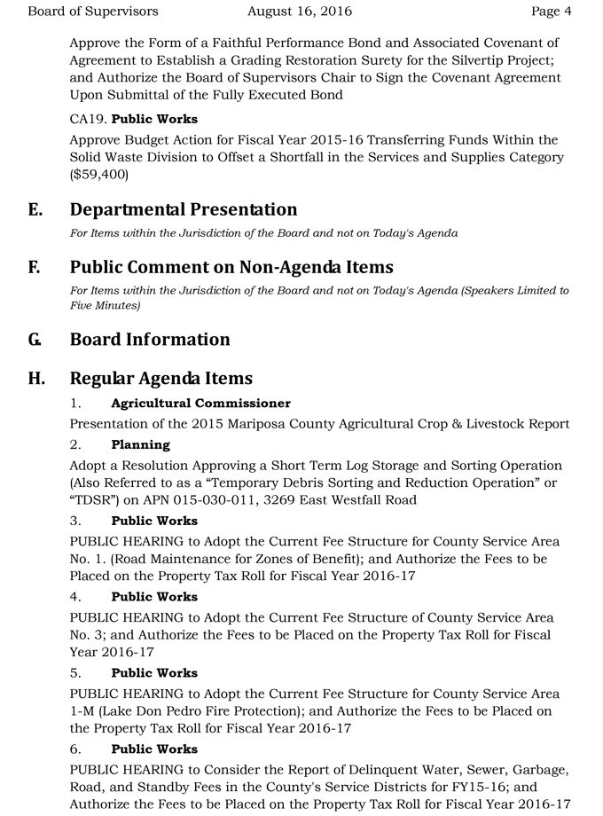 2016 08 16 mariposa county board of supervisors agenda august 8 2016 4