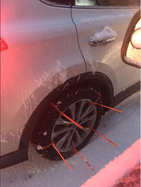 chp truckeee zip ties are not legal as snow chains