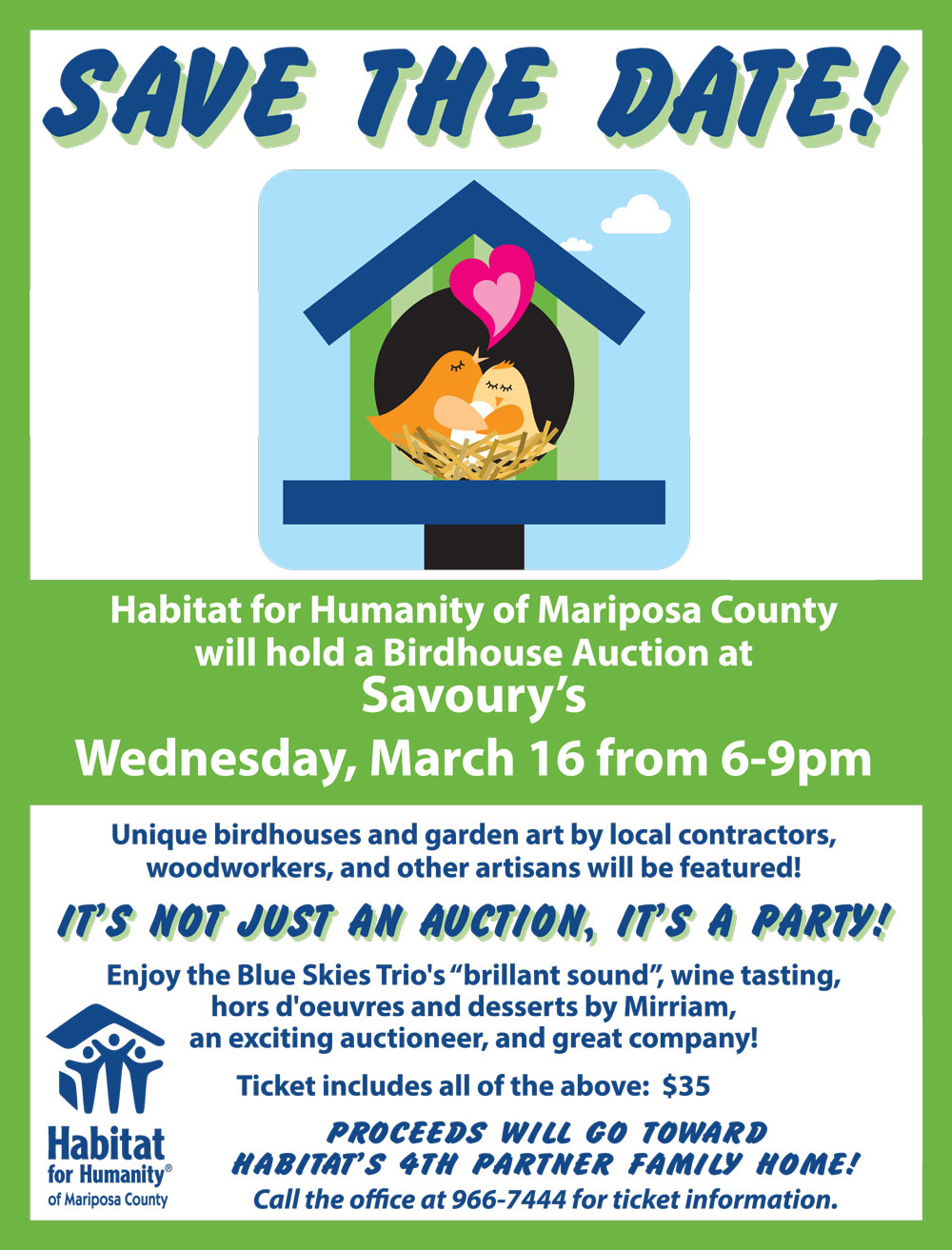 3 16 16 Birdhouse Auction Flyer