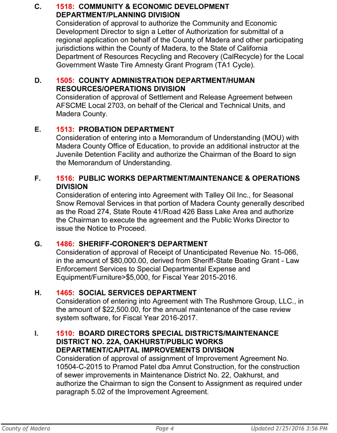 madera county board of supervisors meeting agenda march 1 2016 4