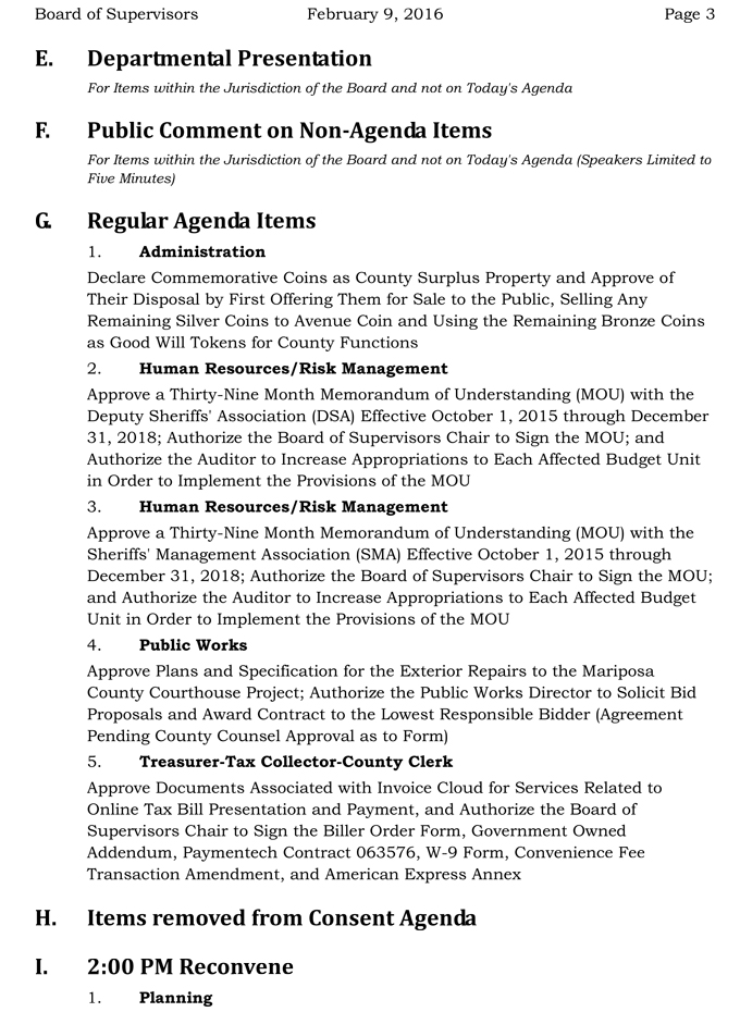 mariposa county board of supervisors meeting agenda febuary 9 2016 3