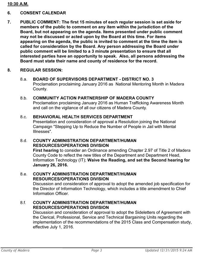 madera county board of supervisors meeting agenda january 5 2016 3