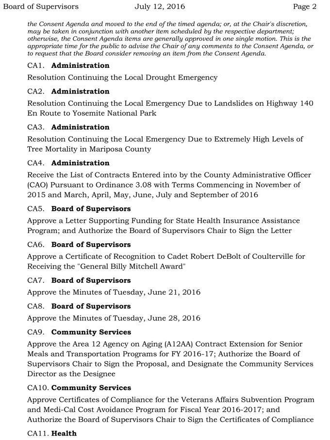 2016 07 12 mariposa county board of supervisors agenda july12 2016 2