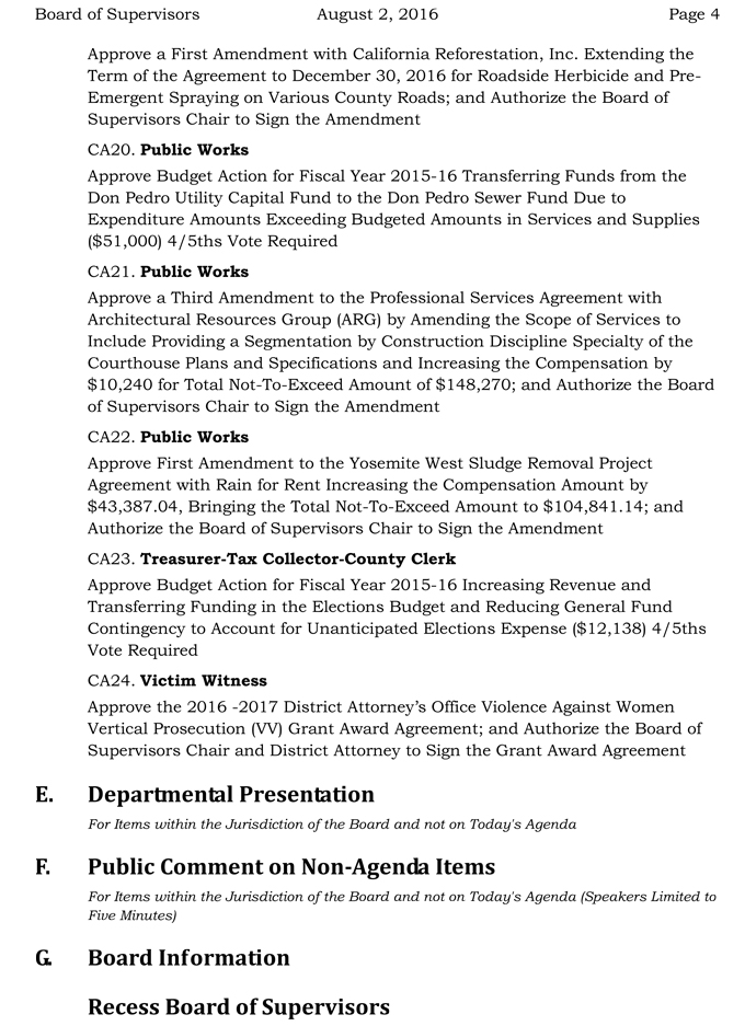 2016 08 02 mariposa county board of supervisors agenda august 2 2016 4