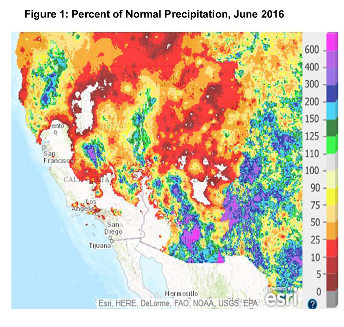 california large fire potential july 2016 assessment 2