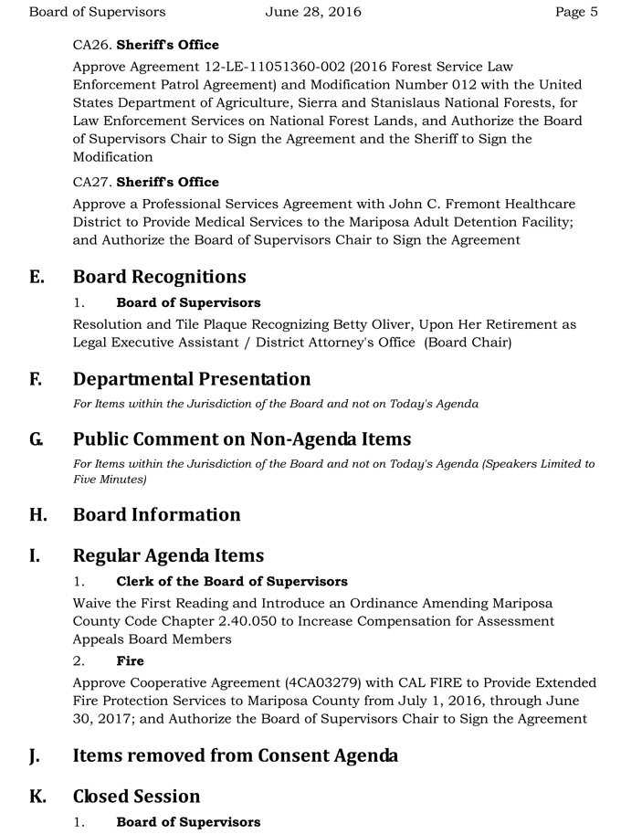 2016 06 28 mariposa county board of supervisors agenda june 28 2016 5