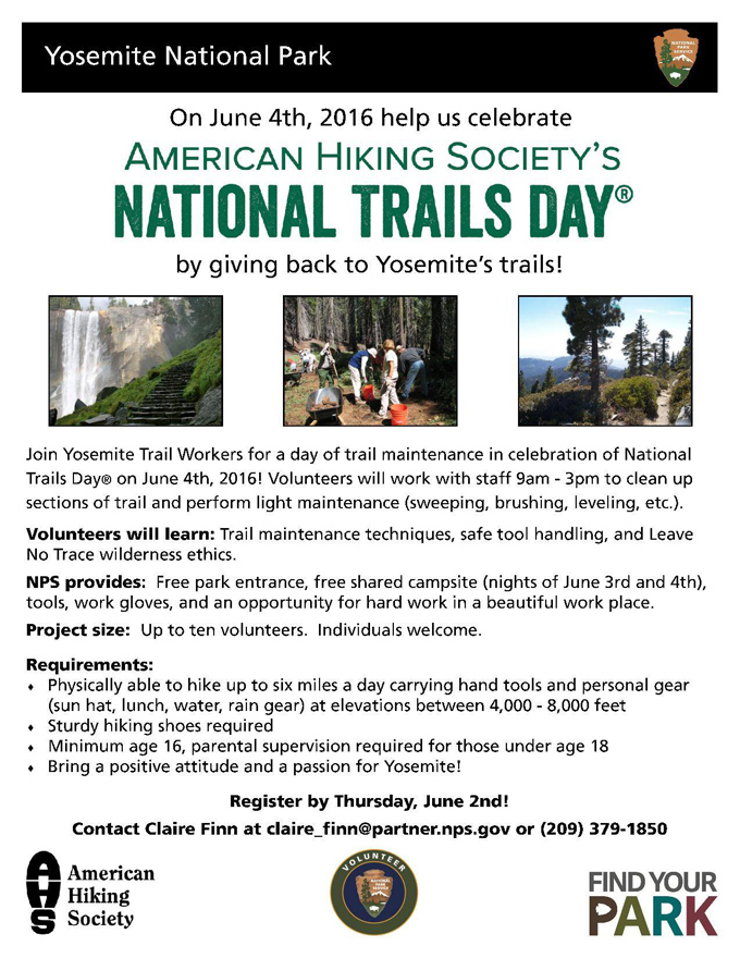 national trails day 2016 yosemite