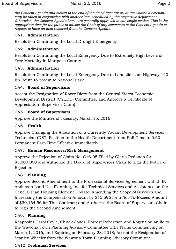2016 03 22 mariposa county Board of Supervisors Public Agenda 1651 2