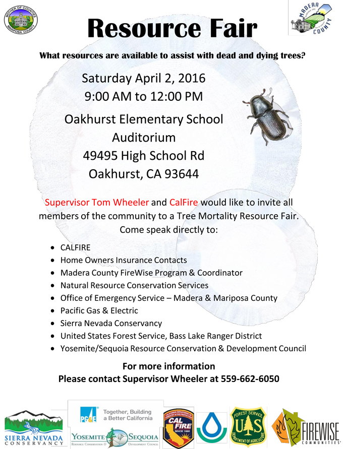oakhurst resource fair april 2 2016 tree mortality