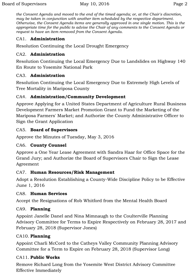 2016 05 10 mariposa county board of supervisors agenda may 10 2016 2