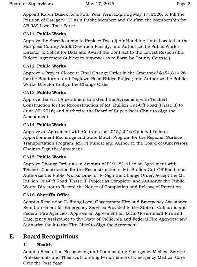 2016 05 17 mariposa county board of supervisors agenda may 17 2016 3