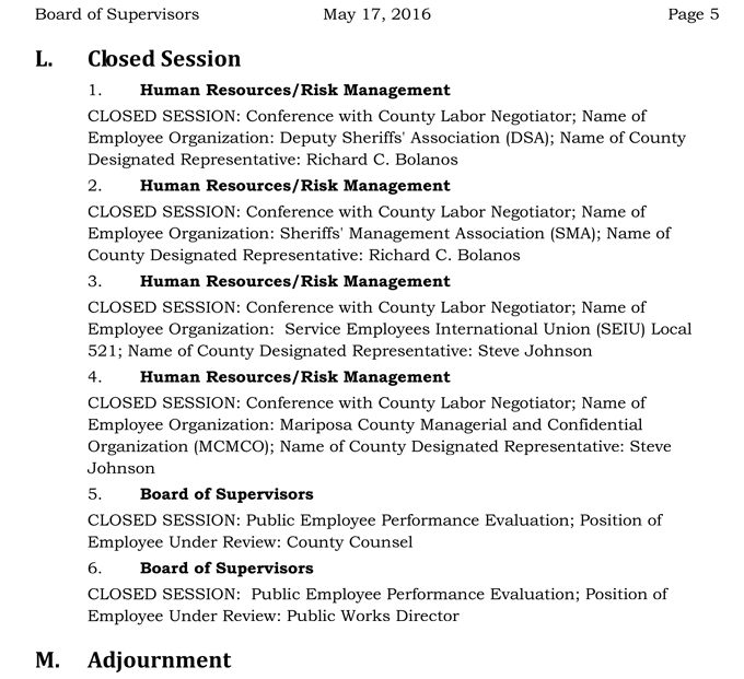 2016 05 17 mariposa county board of supervisors agenda may 17 2016 5