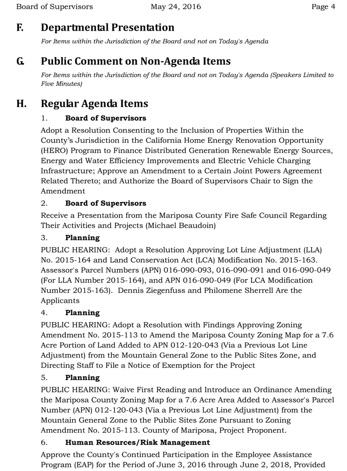 2016 05 24 mariposa county board of supervisors agenda may 24 2016 4