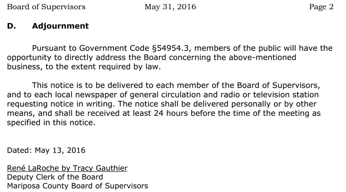2016 05 31 mariposa county board of supervisors agenda may 31 2016 2
