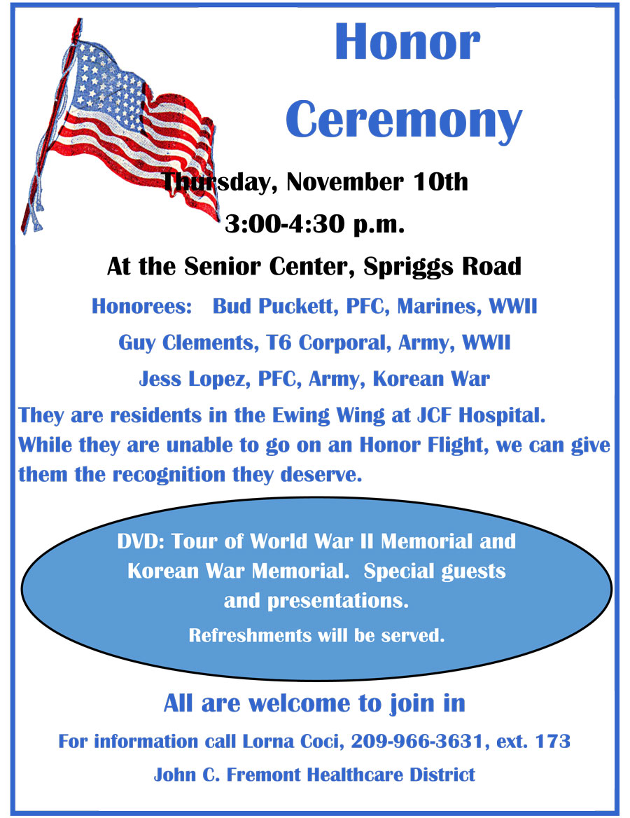 11 10 16 honor ceremony