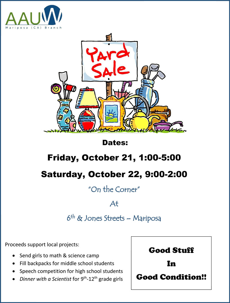 10 21 16 AAUW Yard Sale