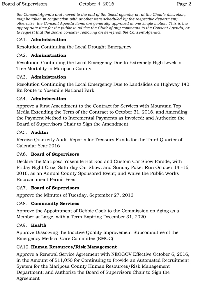 2016 10 04 mariposa county board of supervisors agenda october 4 2016 2