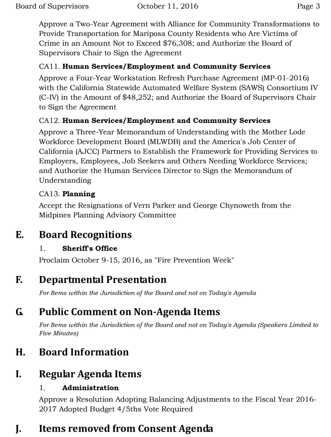 2016 10 11 mariposa county board of supervisors agenda october 11 2016 3