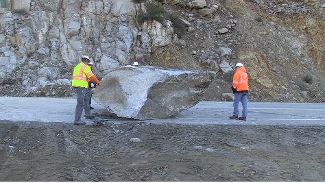 caltrans district 9 blowing up rocks