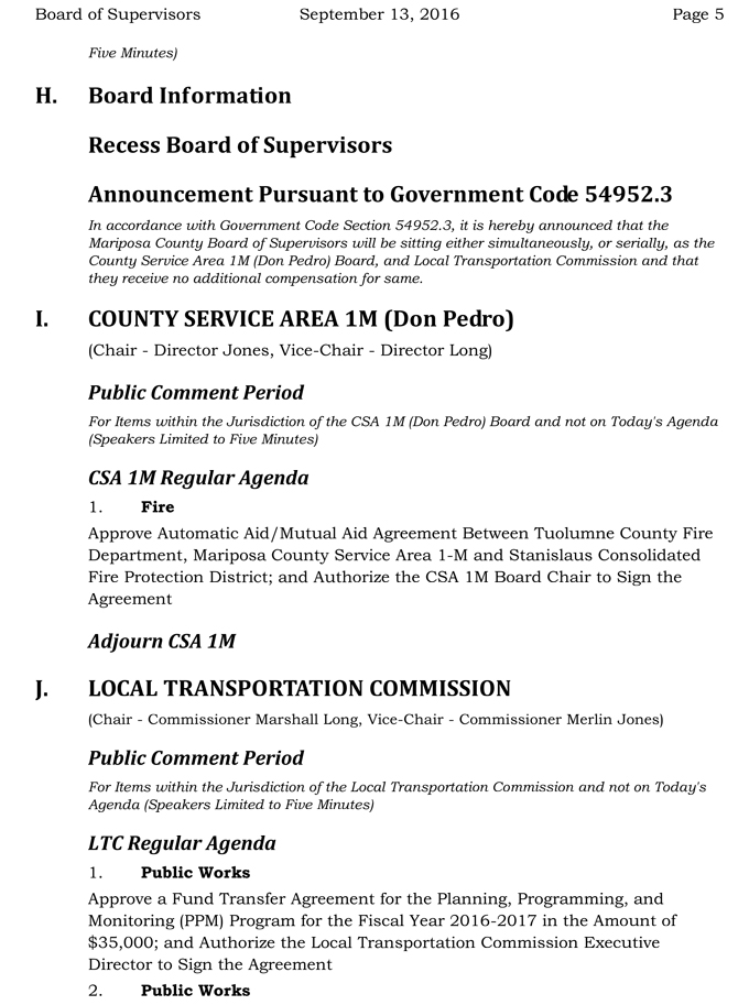 2016 09 13 mariposa county board of supervisors agenda september 13 2016 5