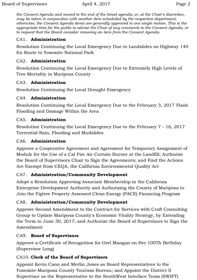 2017 04 04 mariposa county board of supervisors agenda april 4 2017 2