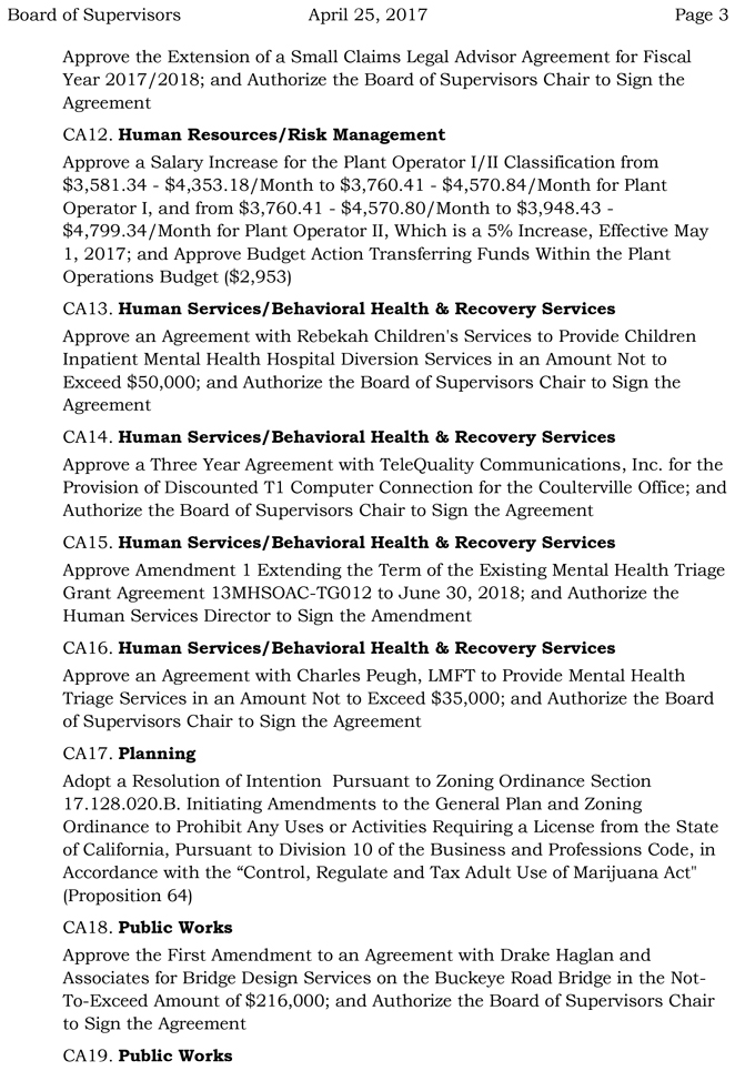 2017 04 25 mariposa county board of supervisors agenda april 25 2017 3