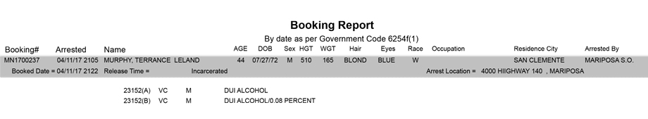 mariposa county booking report for april 11 2017